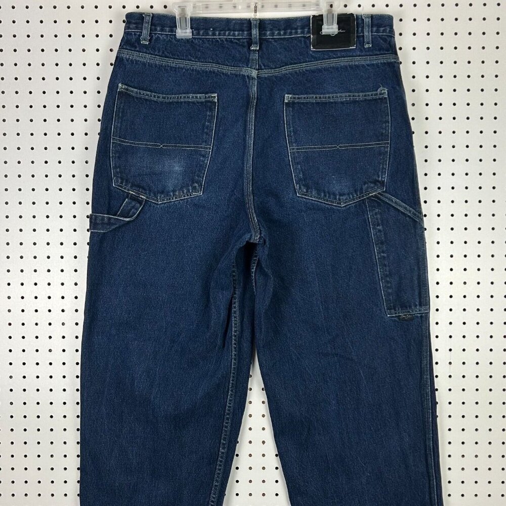 Sean John Carpenter Work Wear Y2K Blue Jeans 38x34 Distressed Wide Leg Baggy - Picture 2 of 9